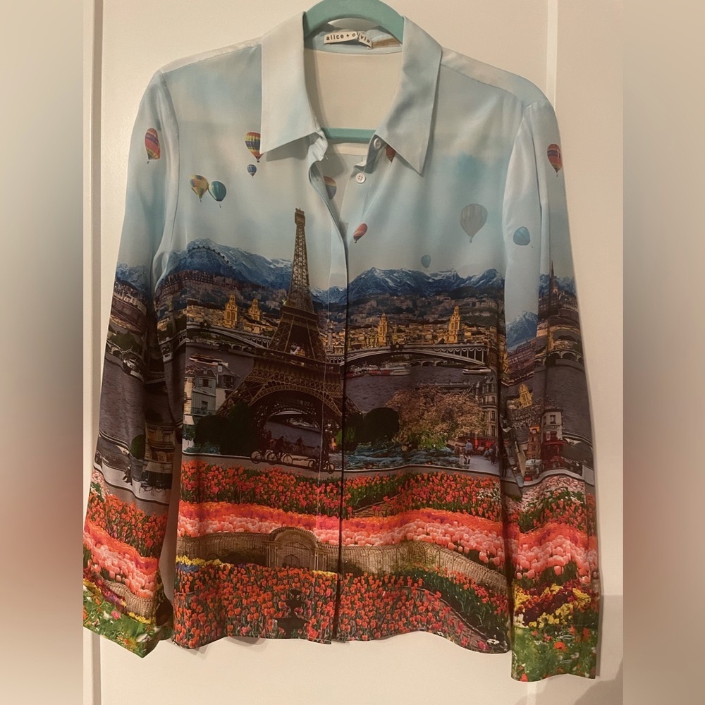 Alice + Olivia Paris Silk Top